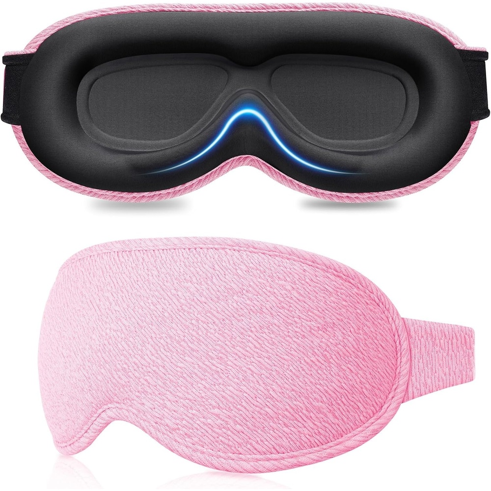 image:imageGritin 3D Schlafmaske fr Seitenschlfer Upgrade Atmungsaktive SchlafbrilleRosa