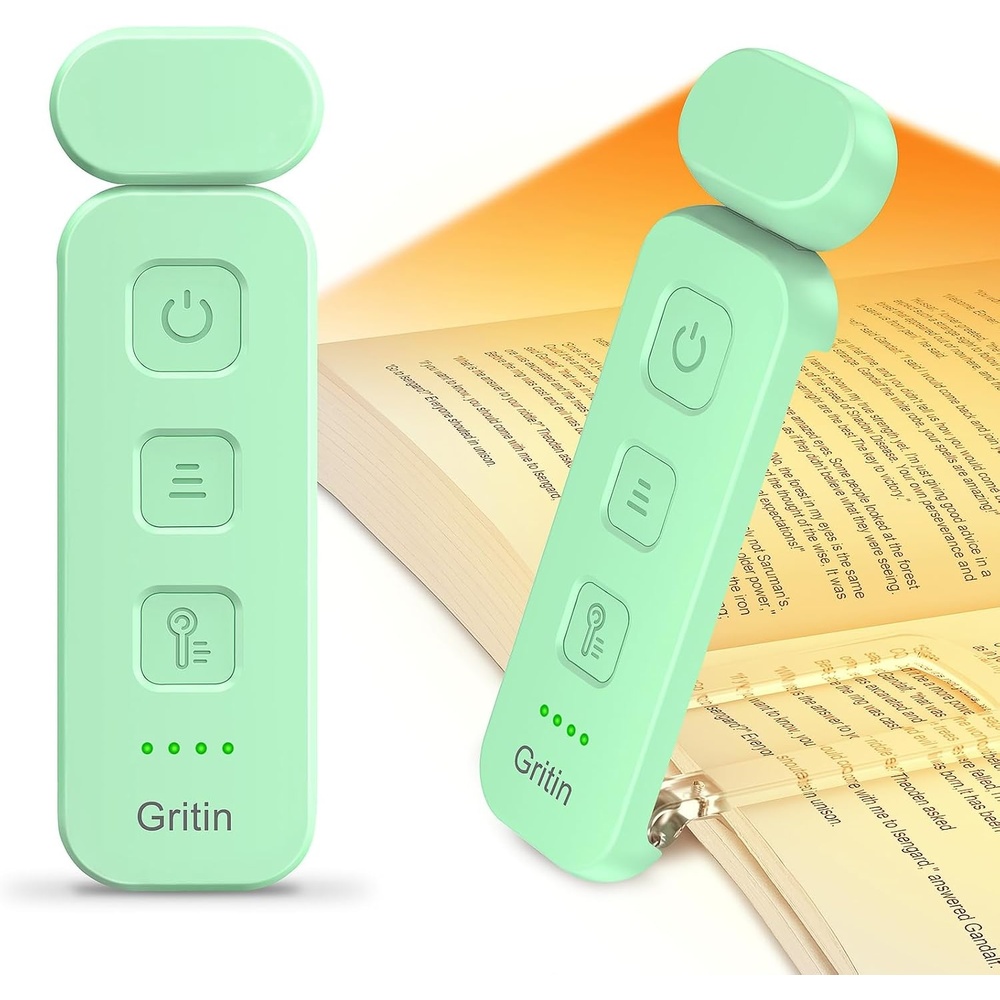 image:imageGritin Leselampe Buch Klemme Wiederaufladbare Buchlampe mit 7 LEDsCyan