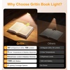 Gritin 2026 Gen 2 Leselampe Buch Klemme 30 Augenschonende Vollspektrum-LEDs(Cremegelb)