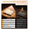 Gritin 2026 Gen 2 Leselampe Buch Klemme 30 Augenschonende Vollspektrum-LEDs(Orange)