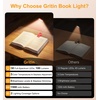 Gritin 2026 Gen 2 Leselampe Buch Klemme 30 Augenschonende Vollspektrum-LEDs(Rot)