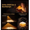 Gritin 2026 Gen 2 Leselampe Buch Klemme 30 Augenschonende Vollspektrum-LEDs(Schwarz)