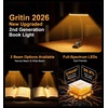 Gritin 2026 Gen 2 Leselampe Buch Klemme 32 Augenschonende Vollspektrum-LEDs(Schwarz)