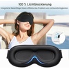 Gritin 3D Schlafmaske für Seitenschläfer Upgrade Atmungsaktive Schlafbrille(Schwarz)