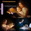 Gritin Leselampe Buch Klemme 19 LEDs, Aufladbare Buchlampe mit 3 Lichtfarbe(Lila)