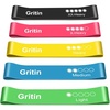 Gritin Fitnessbänder Widerstandsbänder mit 5 Stufen(Grün + Blau + Gelb + Pink + Schwarz)