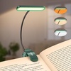 Gritin Leselampe Buch Klemme 19 LEDs, Aufladbare Buchlampe mit 3 Lichtfarbe(Dunkelgrün)