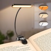 Gritin Leselampe Buch Klemme 19 LEDs, Aufladbare Buchlampe mit 3 Lichtfarbe(Schwarz)