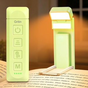 Gritin 2026 Gen 3 Leselampe Buch Klemme mit 14 Augenpflege Vollspektrum LED(Cyan)