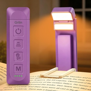 Gritin 2026 Gen 3 Leselampe Buch Klemme mit 14 Augenpflege Vollspektrum LED(Dunkellila)