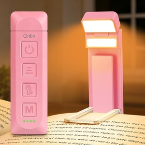 Gritin 2026 Gen 3 Leselampe Buch Klemme mit 14 Augenpflege Vollspektrum LED(Rosarot)