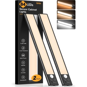 Gritin 37.5cm Unterbauleuchte Küche LED Schrankbeleuchtung- Silber(Schwarz)