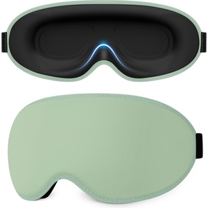 Gritin 3D Schlafmaske für Seitenschläfer Atmungsaktive & Lichtblockierend(Cyan)