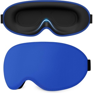 Gritin 3D Schlafmaske für Seitenschläfer Atmungsaktive & Lichtblockierend(Marineblau)