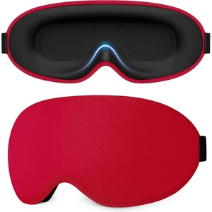 Gritin 3D Schlafmaske für Seitenschläfer Atmungsaktive & Lichtblockierend(Rot)