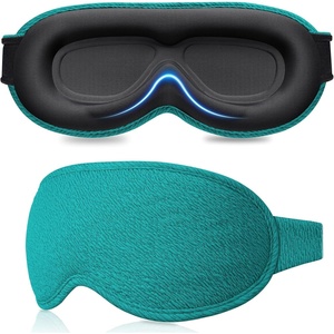 Gritin 3D Schlafmaske für Seitenschläfer Upgrade Atmungsaktive Schlafbrille(Dunkles Cyan)