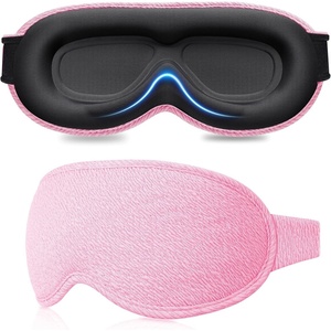 Gritin 3D Schlafmaske für Seitenschläfer Upgrade Atmungsaktive Schlafbrille(Rosa)