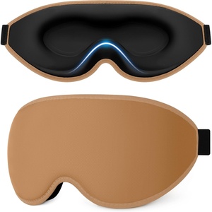 Gritin 3D Schlafmaske für Seitenschläfer Upgrade Augenmaske Herren & Frauen(Braun)
