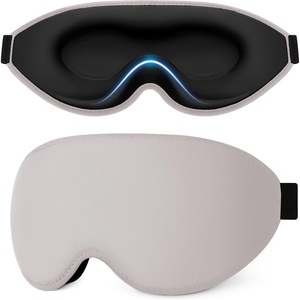 Gritin 3D Schlafmaske für Seitenschläfer Upgrade Augenmaske Herren & Frauen(Lichtgrau)