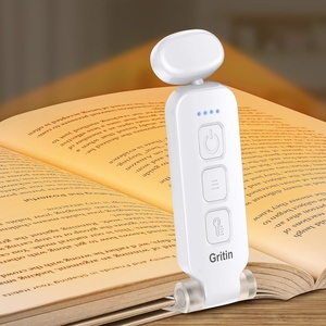 Gritin Leselampe Buch Klemme, Aufladbare Klemmleuchte für Lesen ins Bett(Weiß)