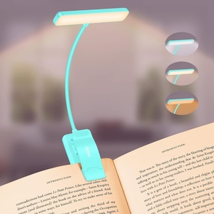 Gritin Leselampe Buch Klemme, USB Aufladbare Buchlampe mit 19 LEDs(Blau)