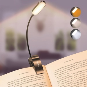 Gritin Leselampe Buch Klemme, USB C Wiederaufladbare Buchlampe mit 16 LEDs(Schwarz)