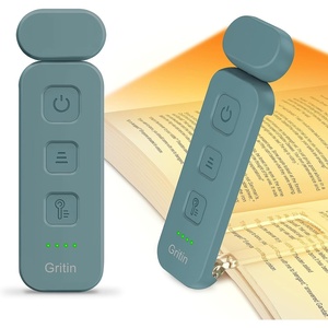 Gritin Leselampe Buch Klemme, Wiederaufladbare Buchlampe mit 7 LEDs(Ozeanblau)