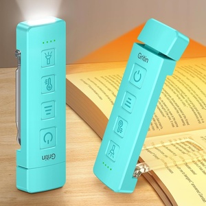 Gritin Leselampe Buch Klemme mit Taschenlampe, 1000mAh Buchlampe Aufladbar(Blau)
