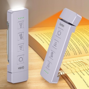 Gritin Leselampe Buch Klemme mit Taschenlampe, 1000mAh Buchlampe Aufladbar(Lila)