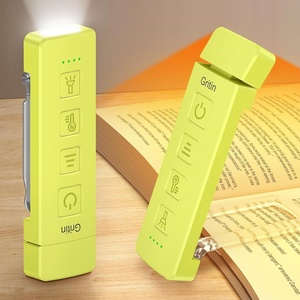 Gritin Leselampe Buch Klemme mit Taschenlampe, 1000mAh Buchlampe Aufladbar(Smaragdgrün)
