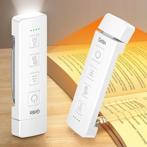 Gritin Leselampe Buch Klemme mit Taschenlampe, 1000mAh Buchlampe Aufladbar(Weiß)