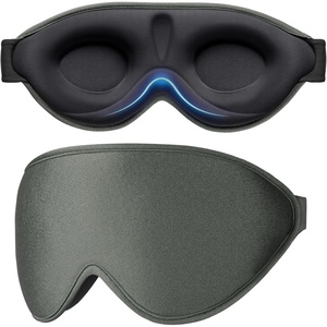 Gritin Schlafmaske für Seitenschläfer 3D Schlafbrille Bequem(Dunkelgrau)