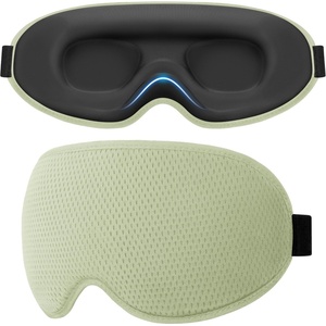 Gritin Schlafmaske für Seitenschläfer Herren & Damen Bequem 3D Schlafbrille(Hellgrün)